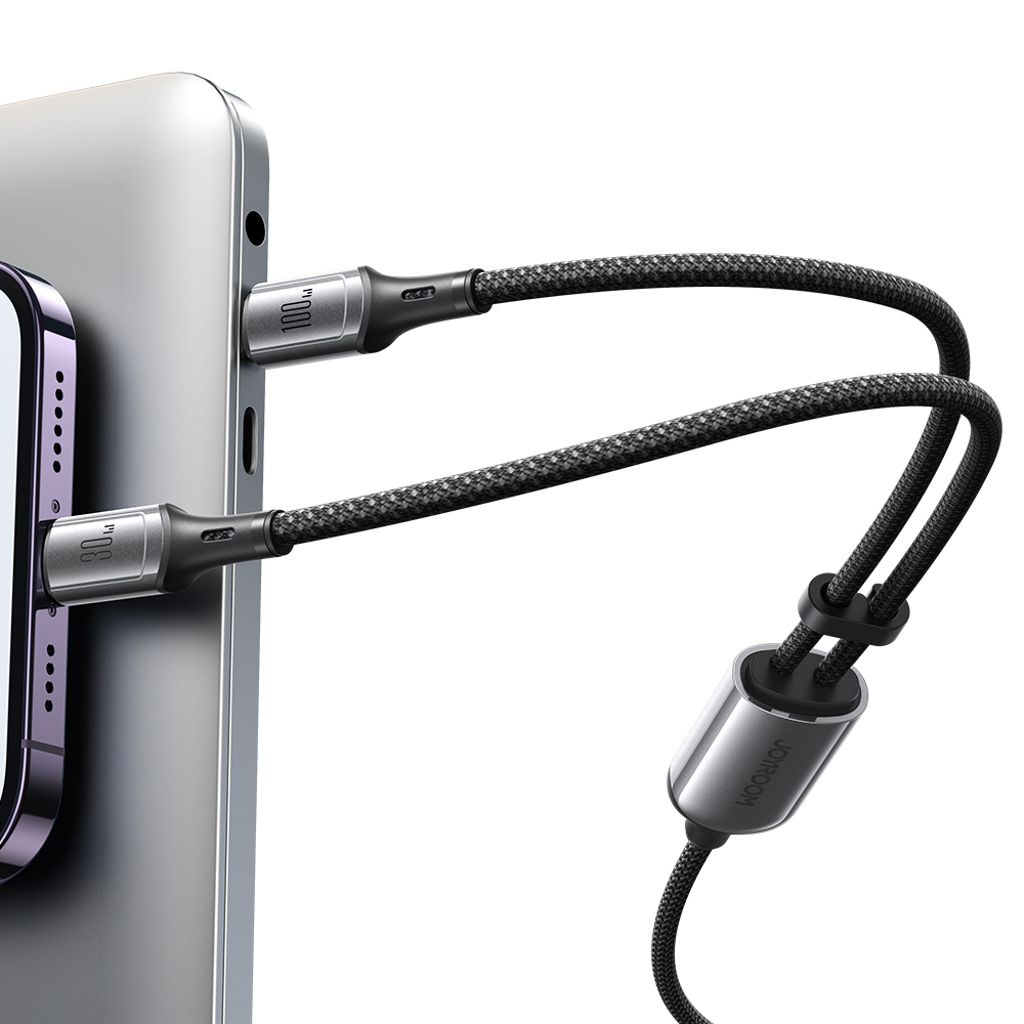 Joyroom S-A57 RapidX-serien hurtigladekabel USB-C til USB-C/Lightning – grå