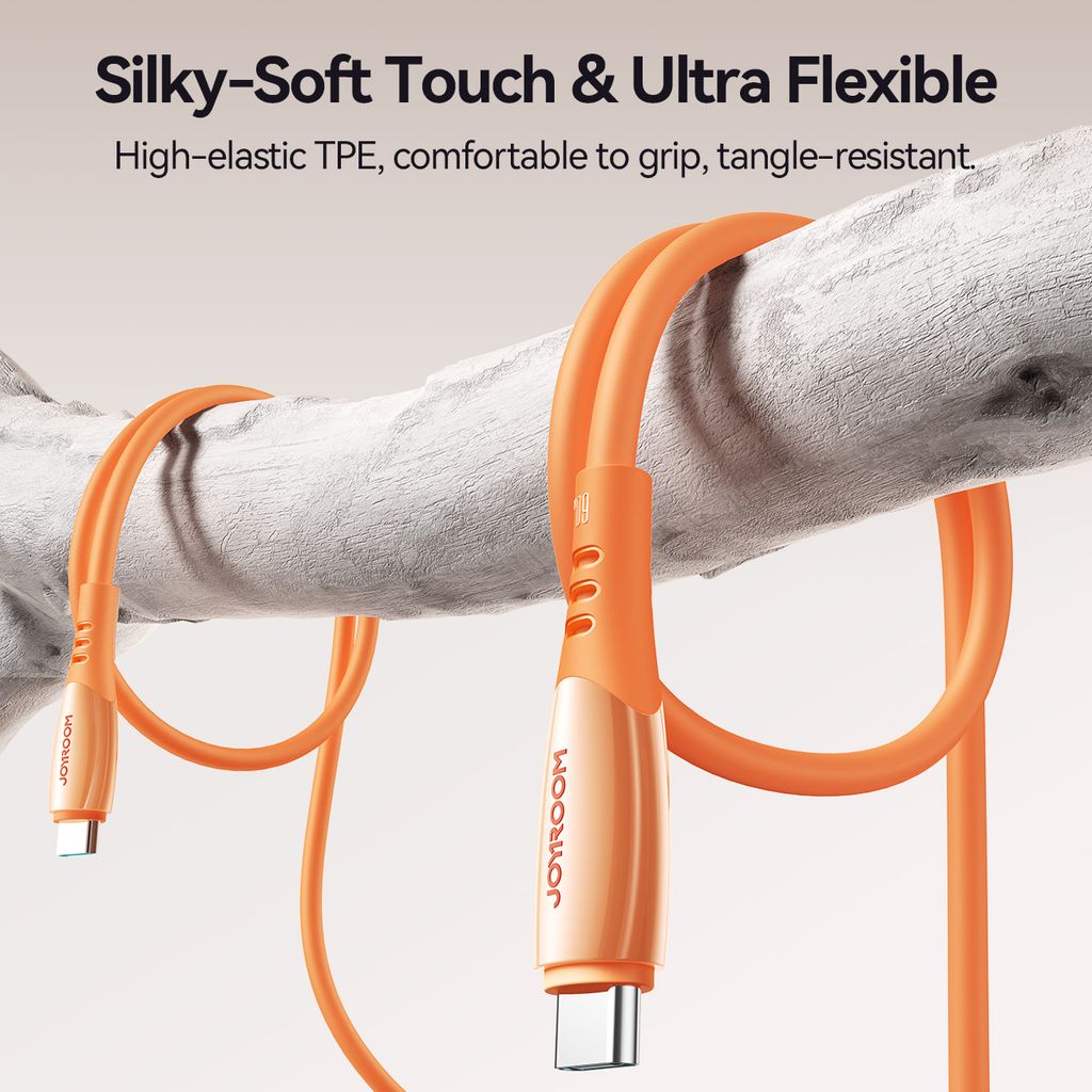 Joyroom S-A59 hurtigladekabel USB-C til USB-C 1,2 m – Oransje
