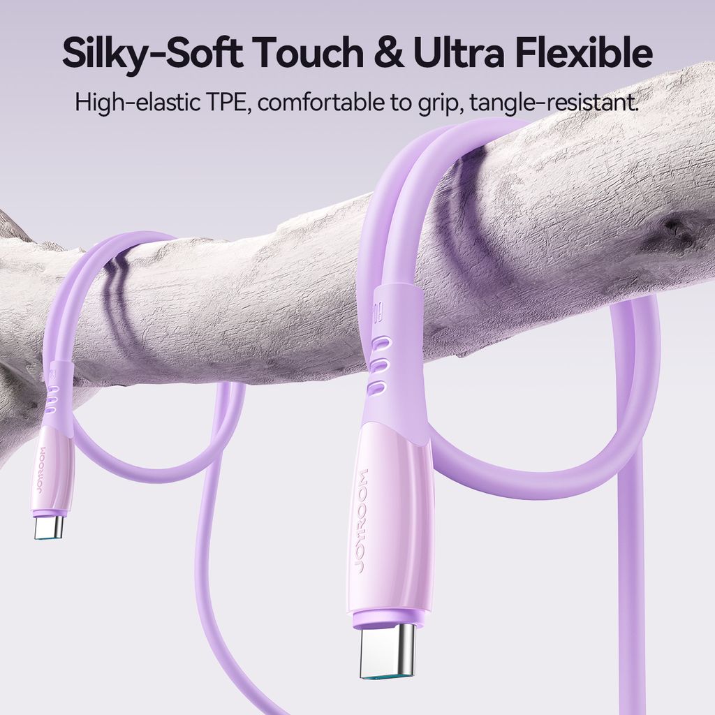 Joyroom S-A59 hurtigladekabel USB-C til USB-C 60W – lilla