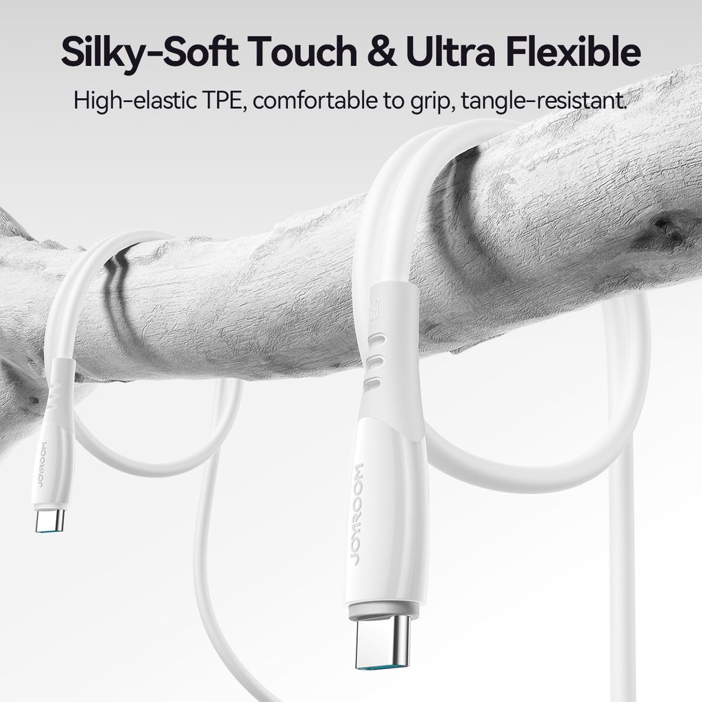 Joyroom S-A59 hurtigladekabel USB-C til USB-C 60W 1,2 m – hvit