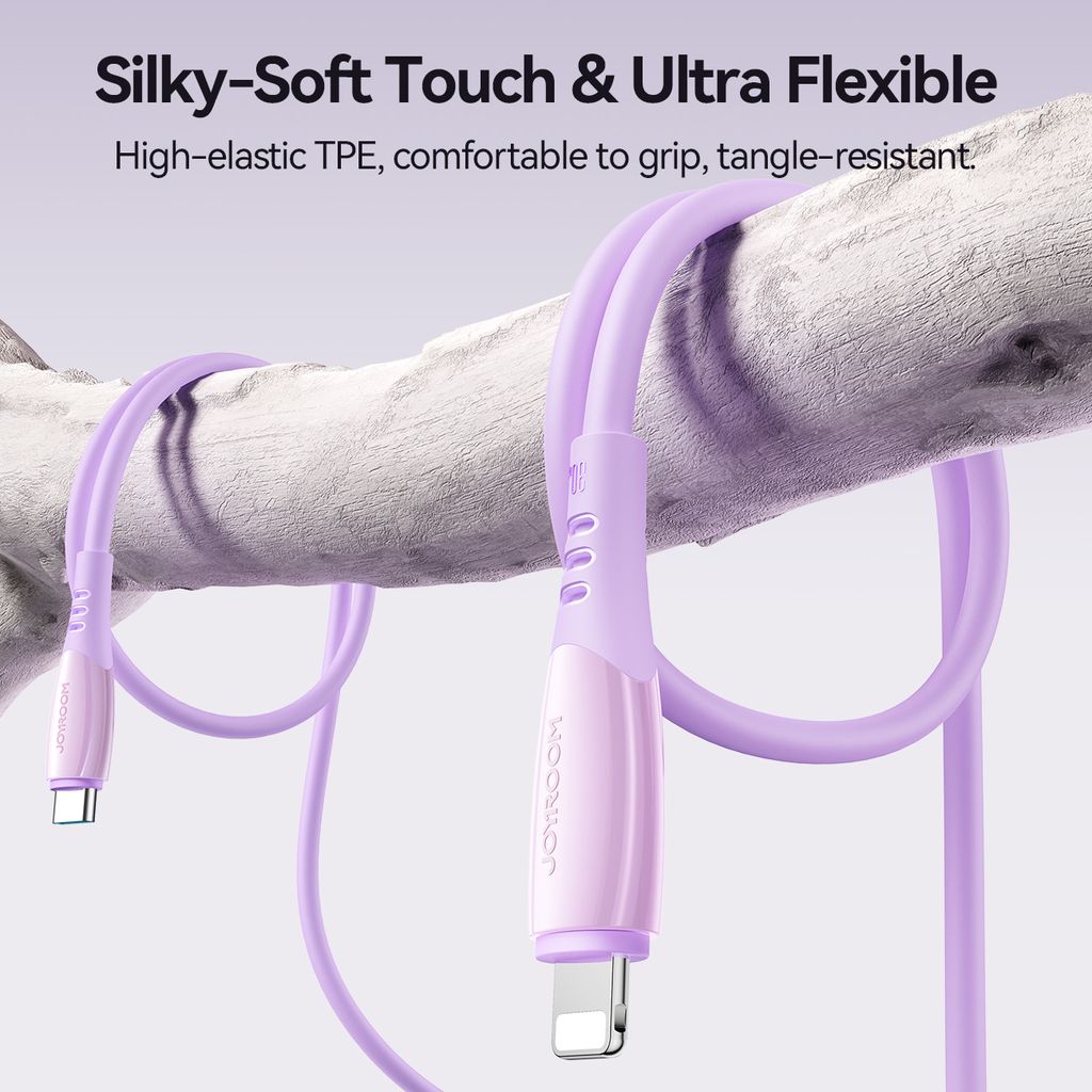 Joyroom S-A59 30W hurtigladekabel USB-C til Lightning 1,2 m – Lilla