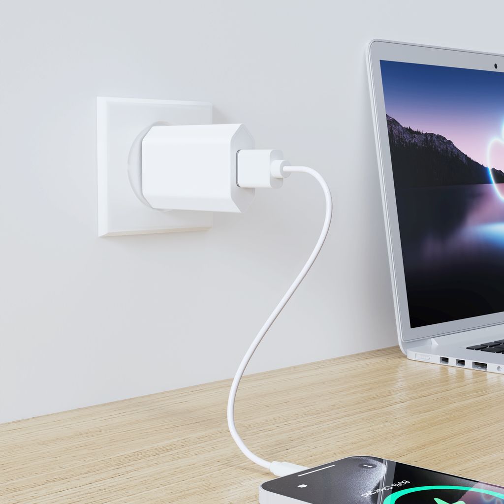 SiGN vegglader iPhone, Android m.fl. 1A Hvit