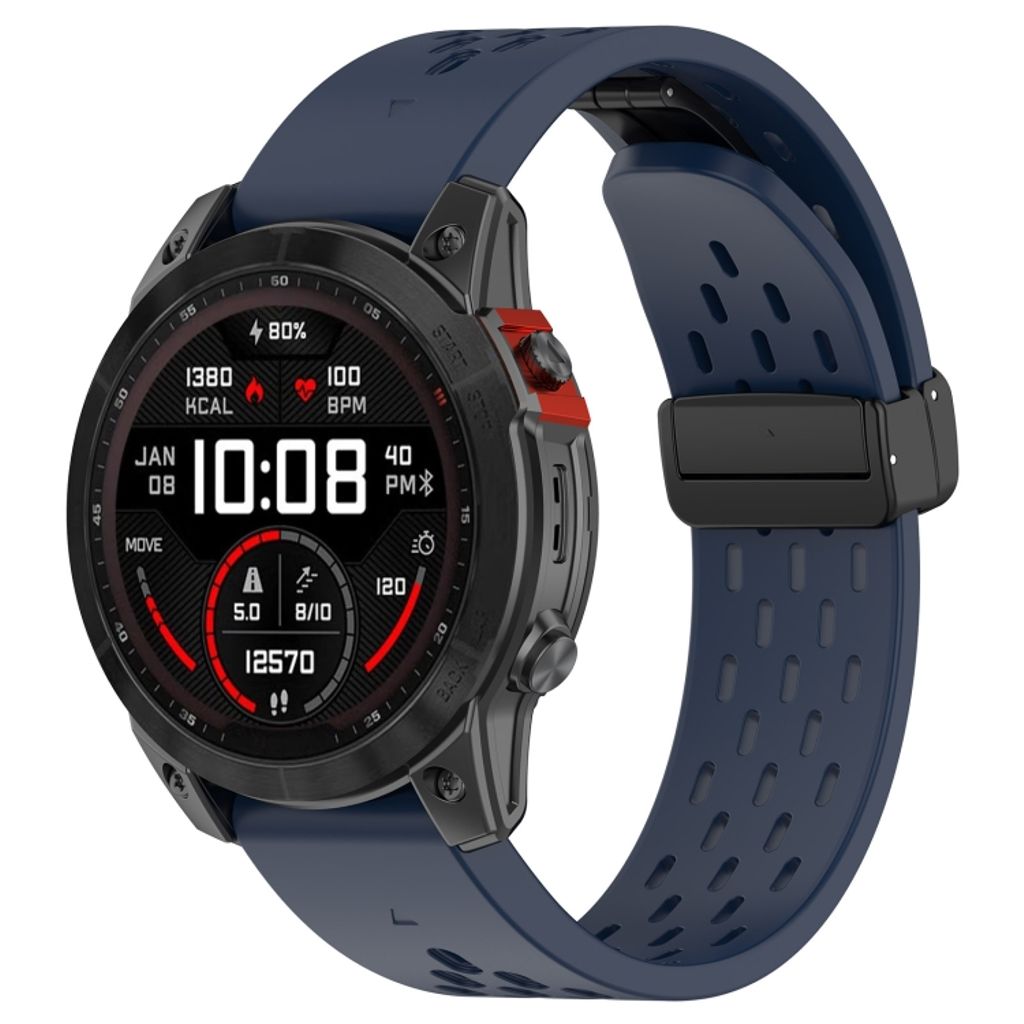 Garmin Fenix 7X Pro Klokkereim i silikon ensfarget - Blå