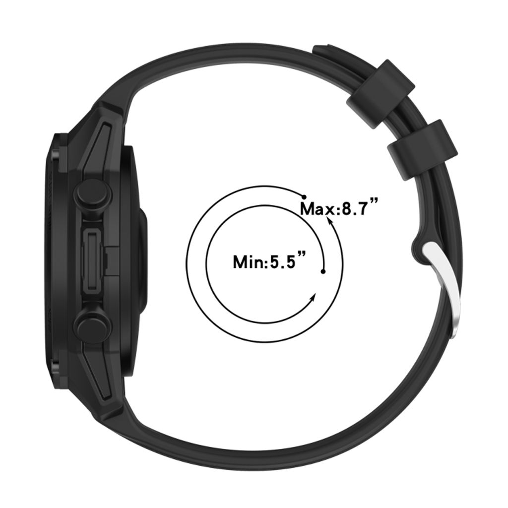 Garmin Descent G1 Solar Urrem i silikone ensfarvet - Sort