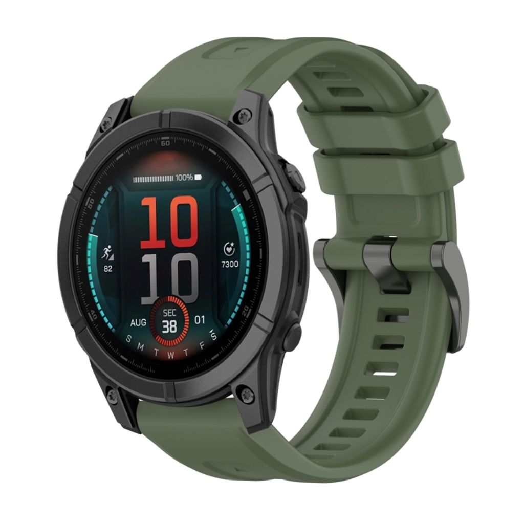 Garmin Fenix E 47mm Klokkereim i silikon ensfarget - Grønn