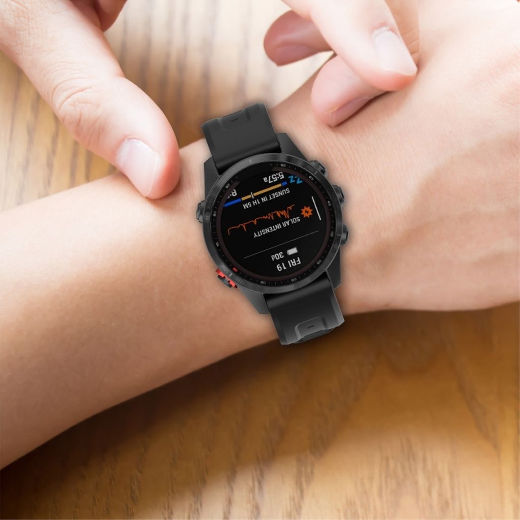 Garmin Fenix E 47mm Klokkereim i silikon ensfarget - Blå