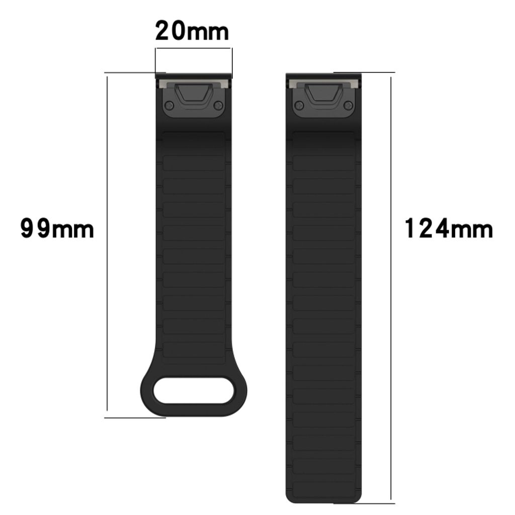 Garmin Fenix 8 43mm Klokkereim i silikon tofarget - Svart