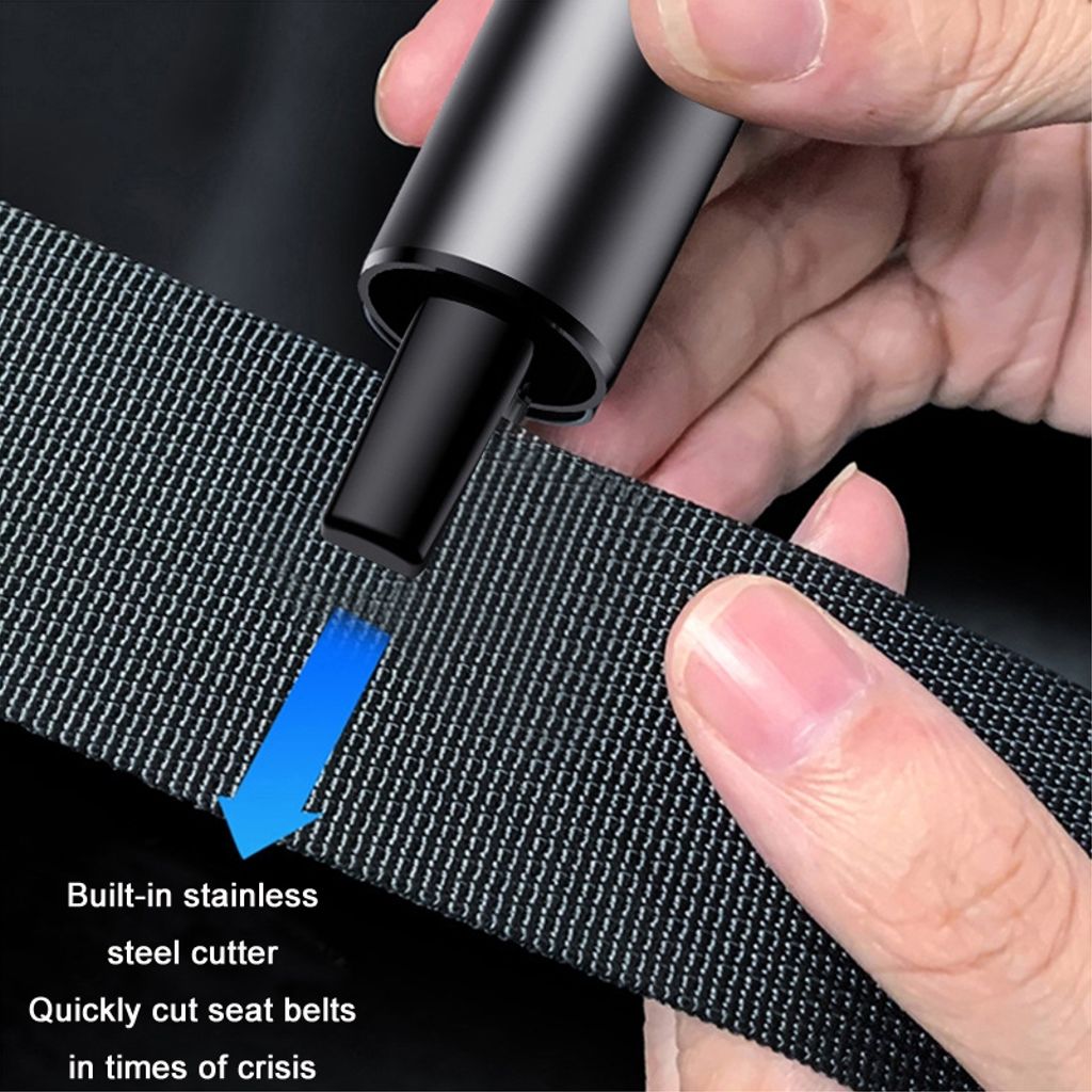 Bilsikkerhetshammer – Vindusbryter og sikkerhetsbeltekutter – Sølv