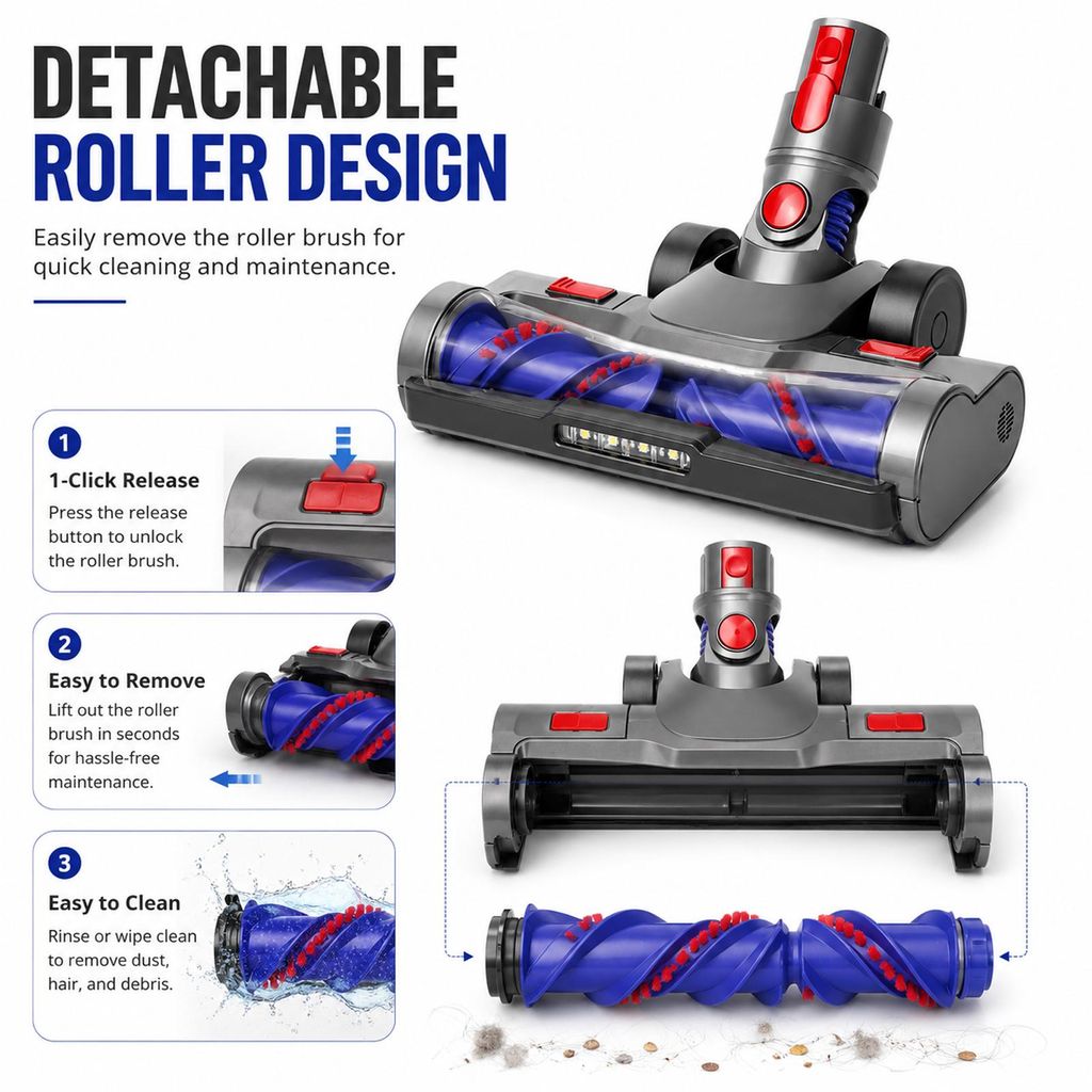 Motordriven golvborste med rullborste för Dyson V6/V7/V8/V10/V11