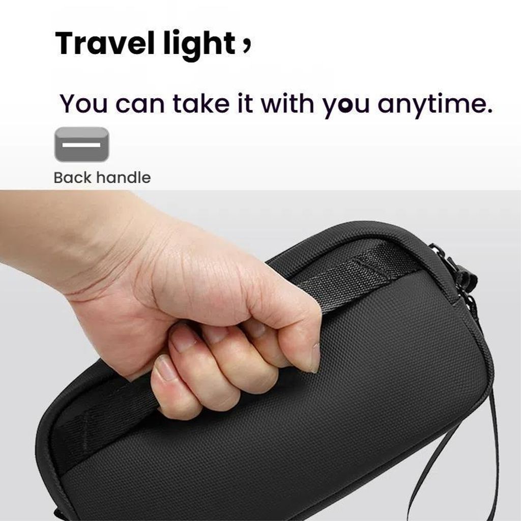 BANGE 3067 opbevaringstaske med flere rum til kabler og elektronik – Sort