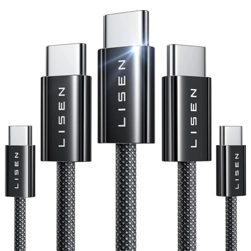Lisen USB-C till USB-C-kabel 60W, 5-pack – Svart