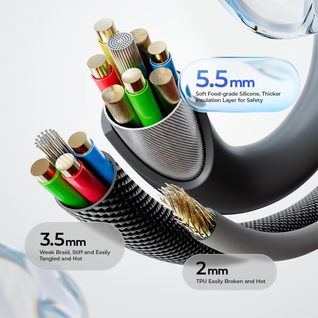 Lisen L115 USB-C till USB-C-kabel, 100W, 3m – Svart