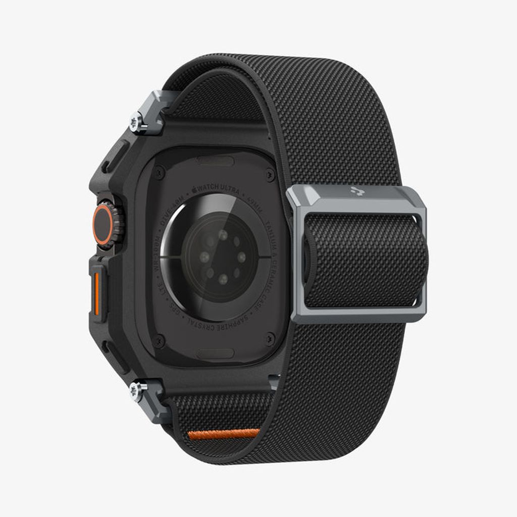 Spigen Apple Watch Ultra 4/3/2/1 49mm Kellonranneke & Kuori Lite Fit Pro näytönsuojalla  - Musta