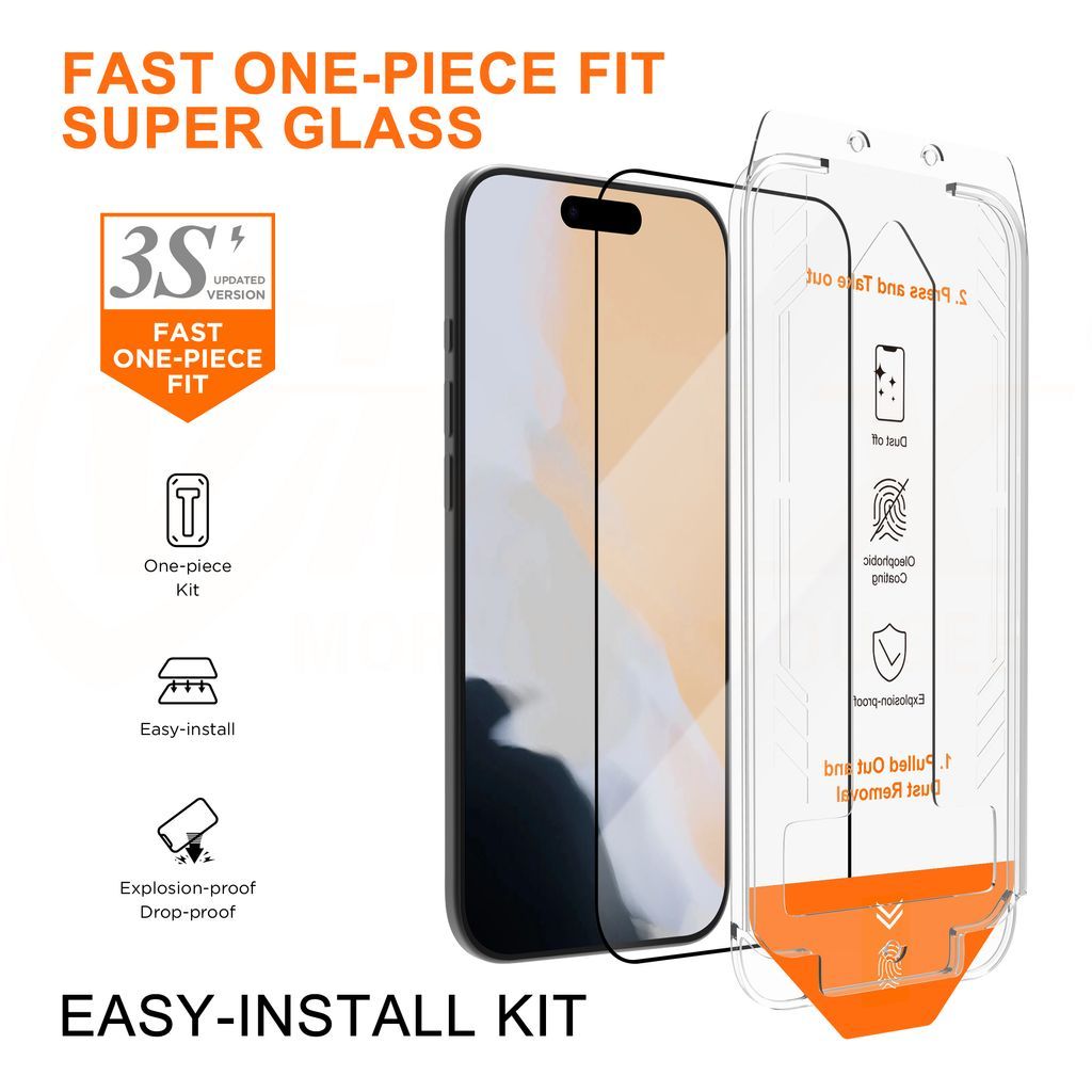 SiGN Näytönsuoja iPhone 18 Pro – EZ Apply pölyttömän sovittimen kanssa, 2-pakkaus