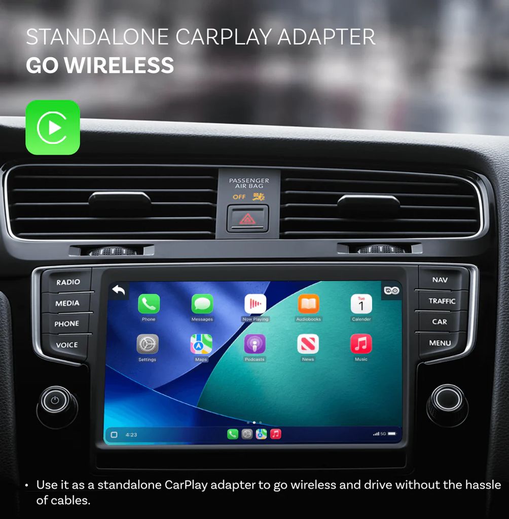 Ottocast Cabin Care Owl trådløs CarPlay-adapter til overvågning - sort