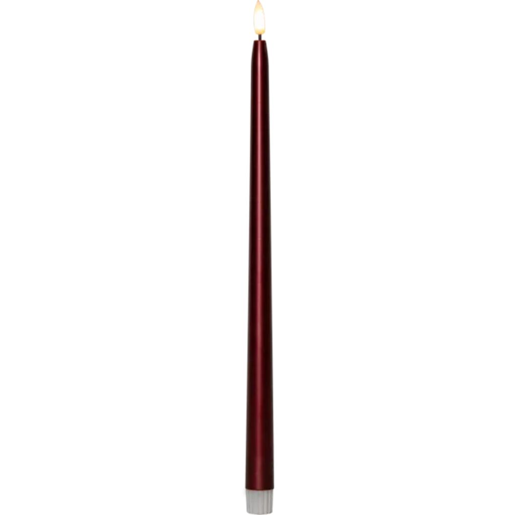 Star Trading LED-Antikkerze, 2er-Pack, Flamme Metal, 39 cm – Rot