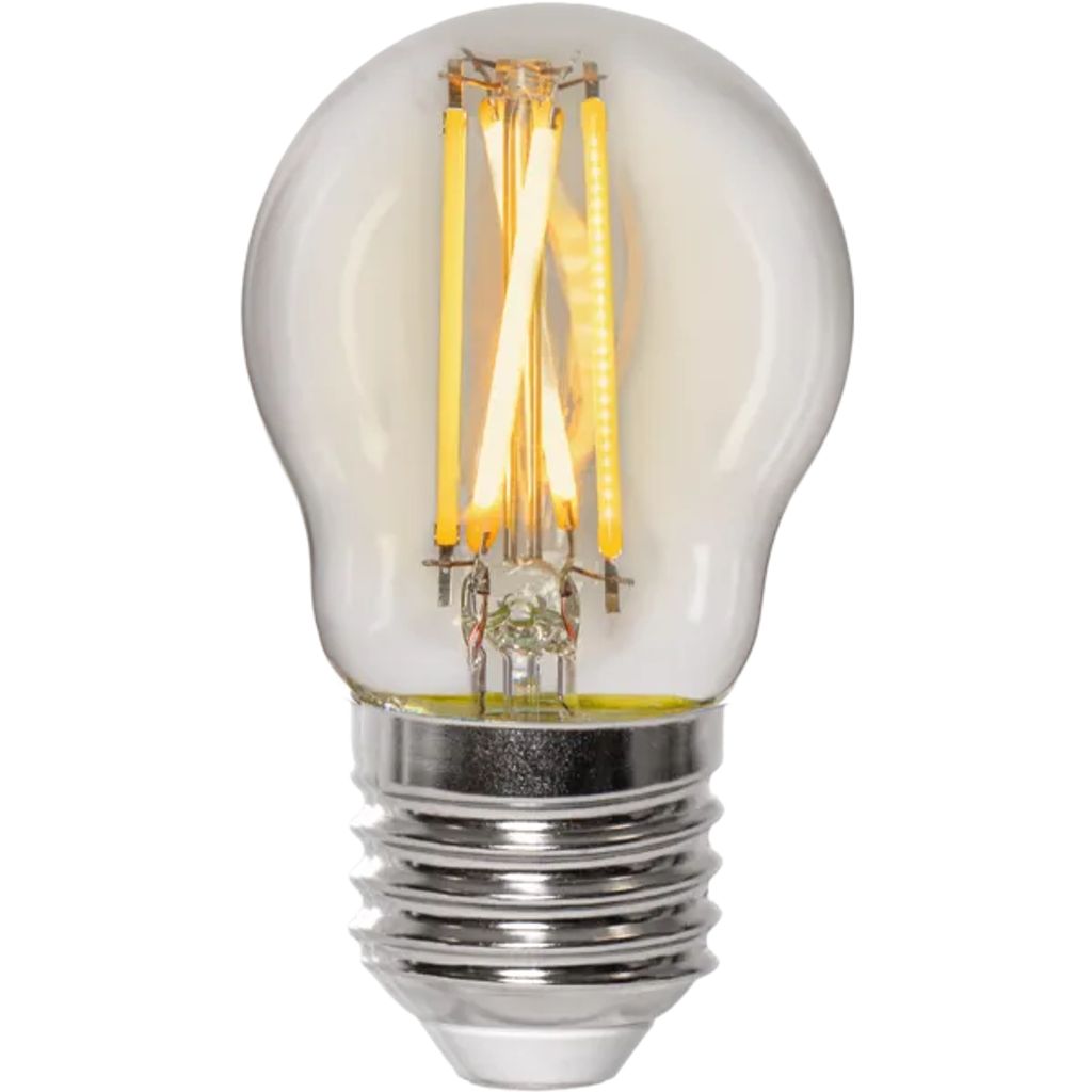 Star Trading LED-Lampe E27, Kugelform, dimmbar bis warmweiß – Klarglas