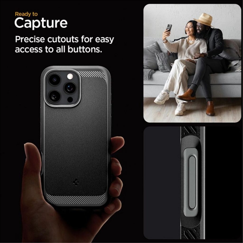 Spigen iPhone 16 Pro Max Rugged Armor MagSafe Kuori - Musta