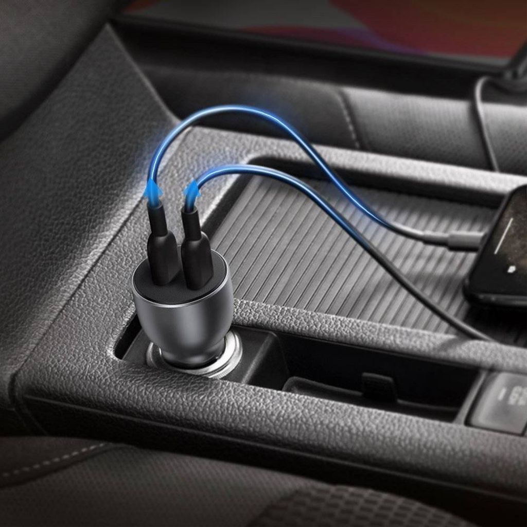 UGREEN Billaddare 2x USB-C 30W PD – Grå