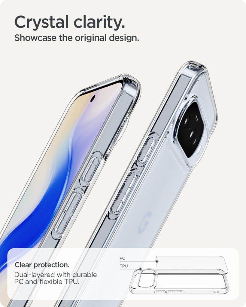 Spigen Ultra Hybrid Deksel til Google Pixel 11 - Crystal Clear