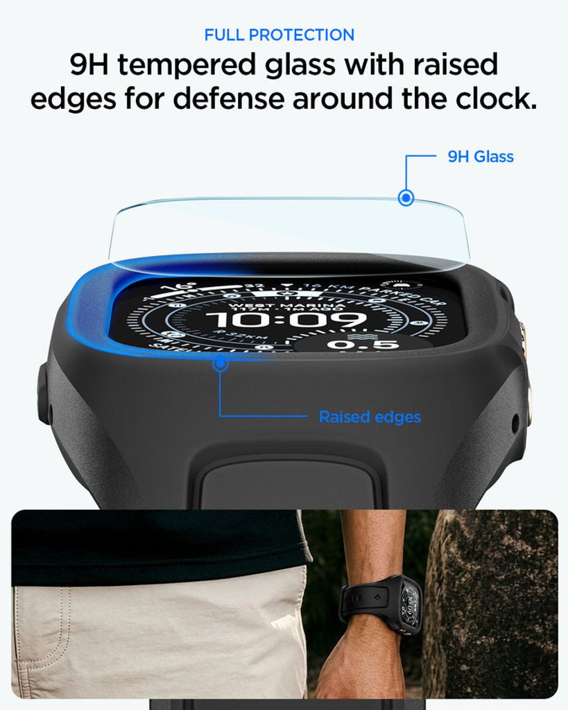 Spigen 3in1 Kellonranneke + Kuori + Näytönsuoja Apple Watch Ultra 4/3/2/1 (49mm) - Musta