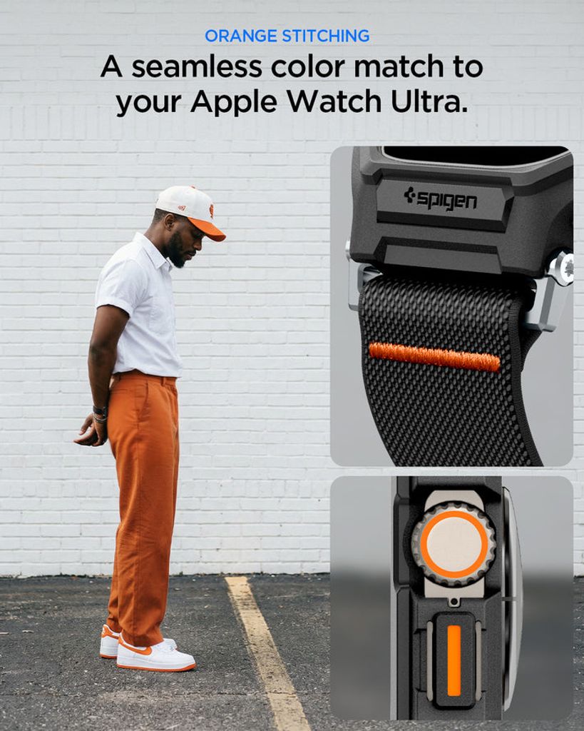 Spigen Apple Watch Ultra 4/3/2/1 49mm Kellonranneke & Kuori Lite Fit Pro näytönsuojalla  - Musta