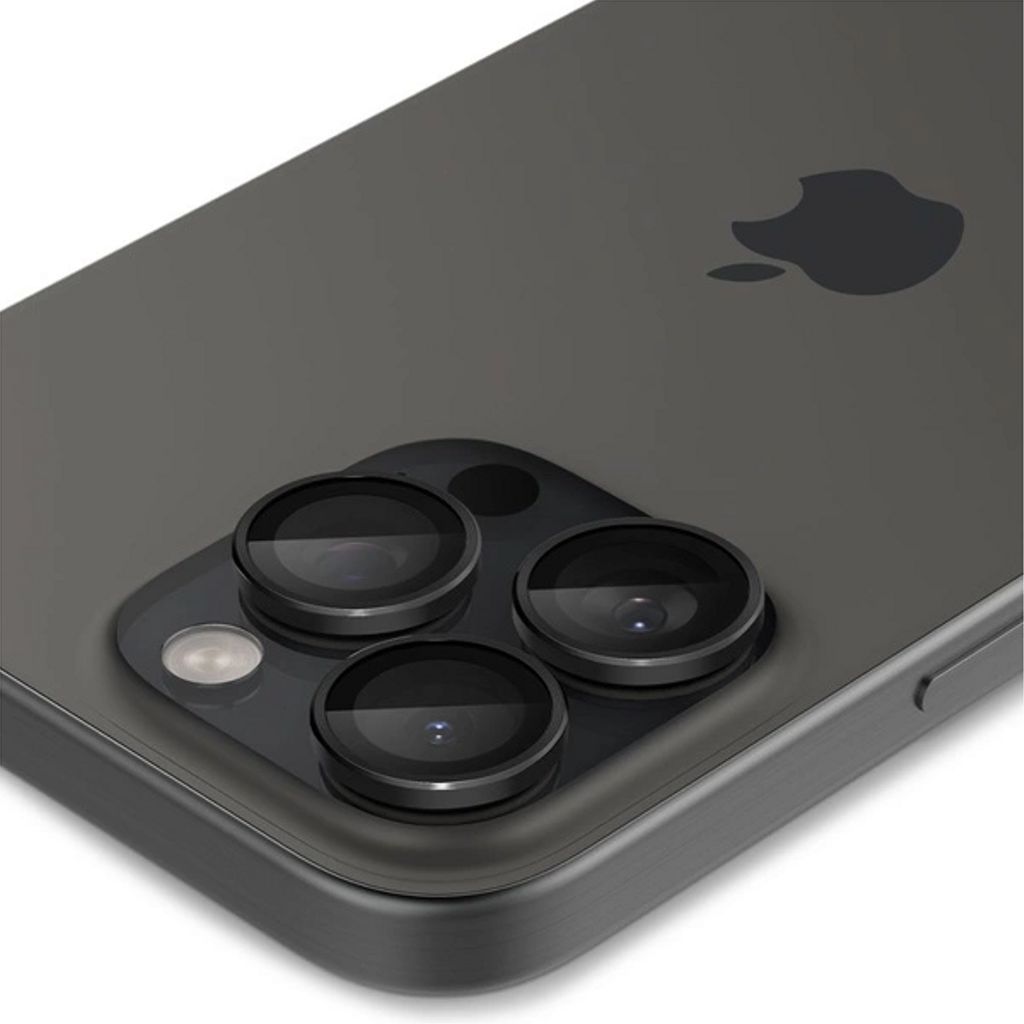 Spigen iPhone 17 Pro/Pro Max Glas.tR EZ Fit Optik Pro Linsskydd, 2-pack - Svart