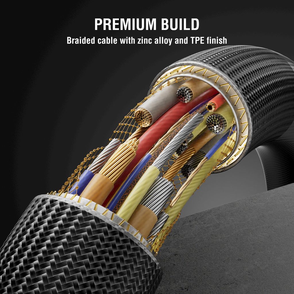 4Smarts ComboCord USB4/USB-C till HDMI/USB-C kabel 240W, 1.5 m – svart