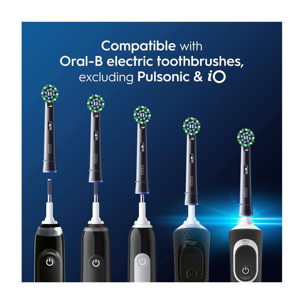Oral-B Cross Action tandbørstehoveder, 6-pak – Sort