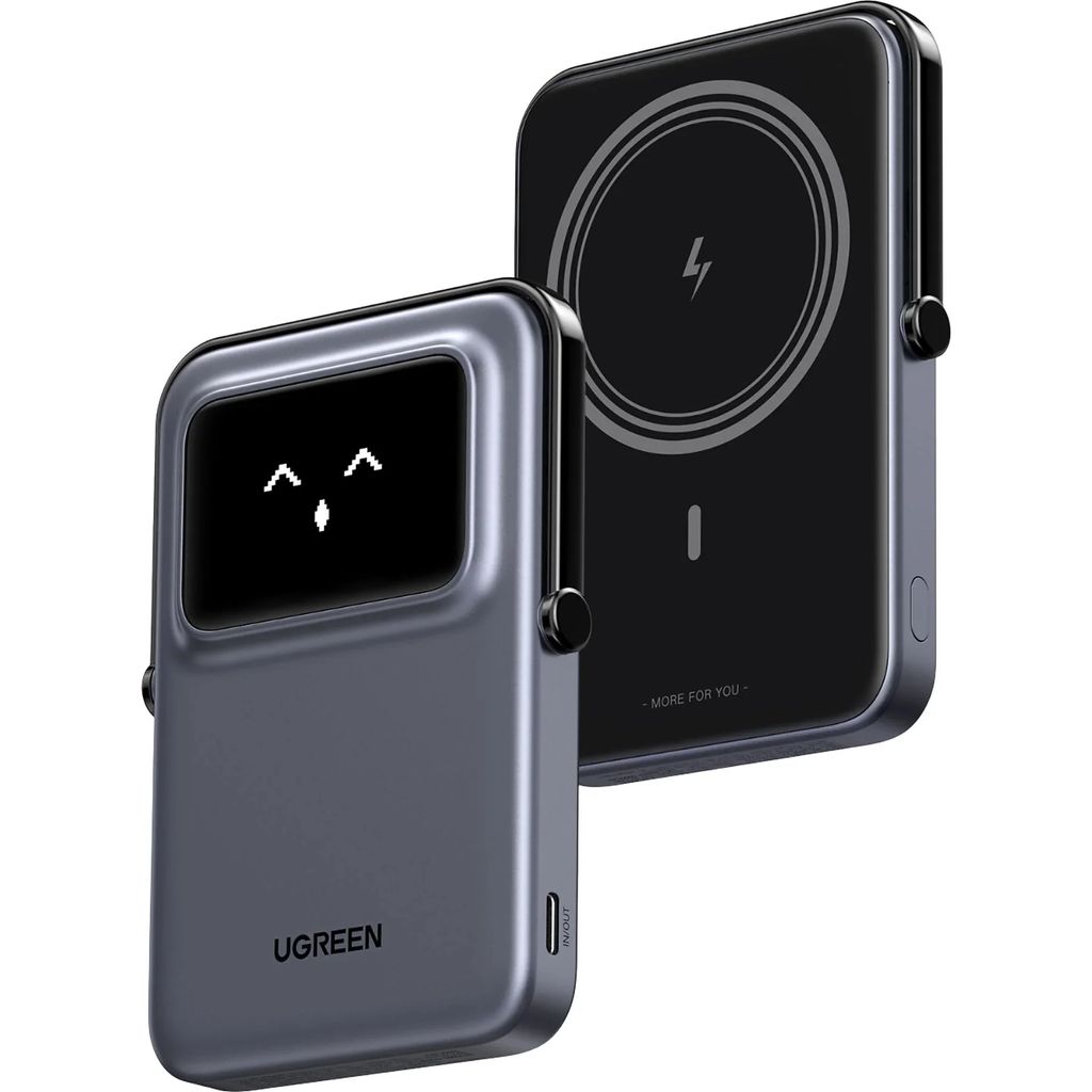 UGREEN PB571 Uno Magnetisk Powerbank 5000 mAh – 20W + Trådløs Opladning - Grå