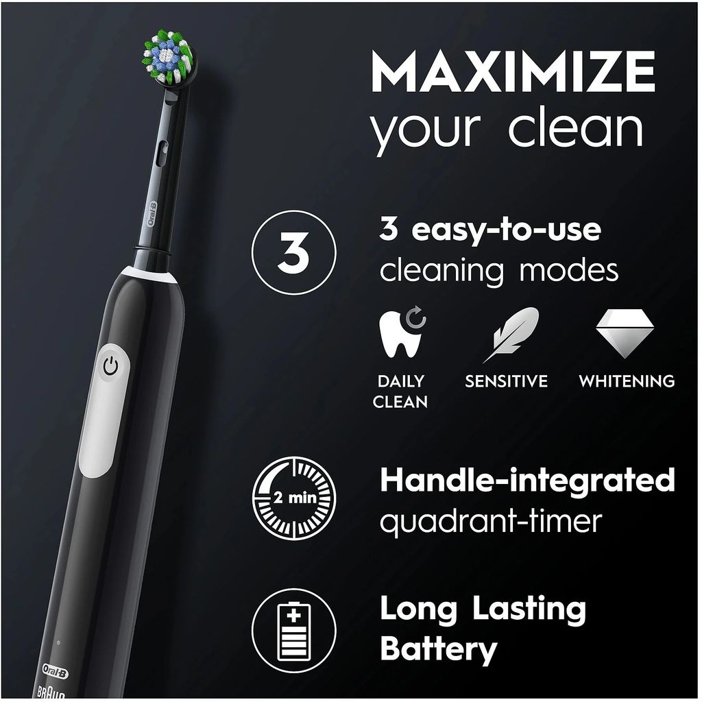 Oral-B Pro Series 1 Cross Action sähköhammasharja matkakotelolla - musta