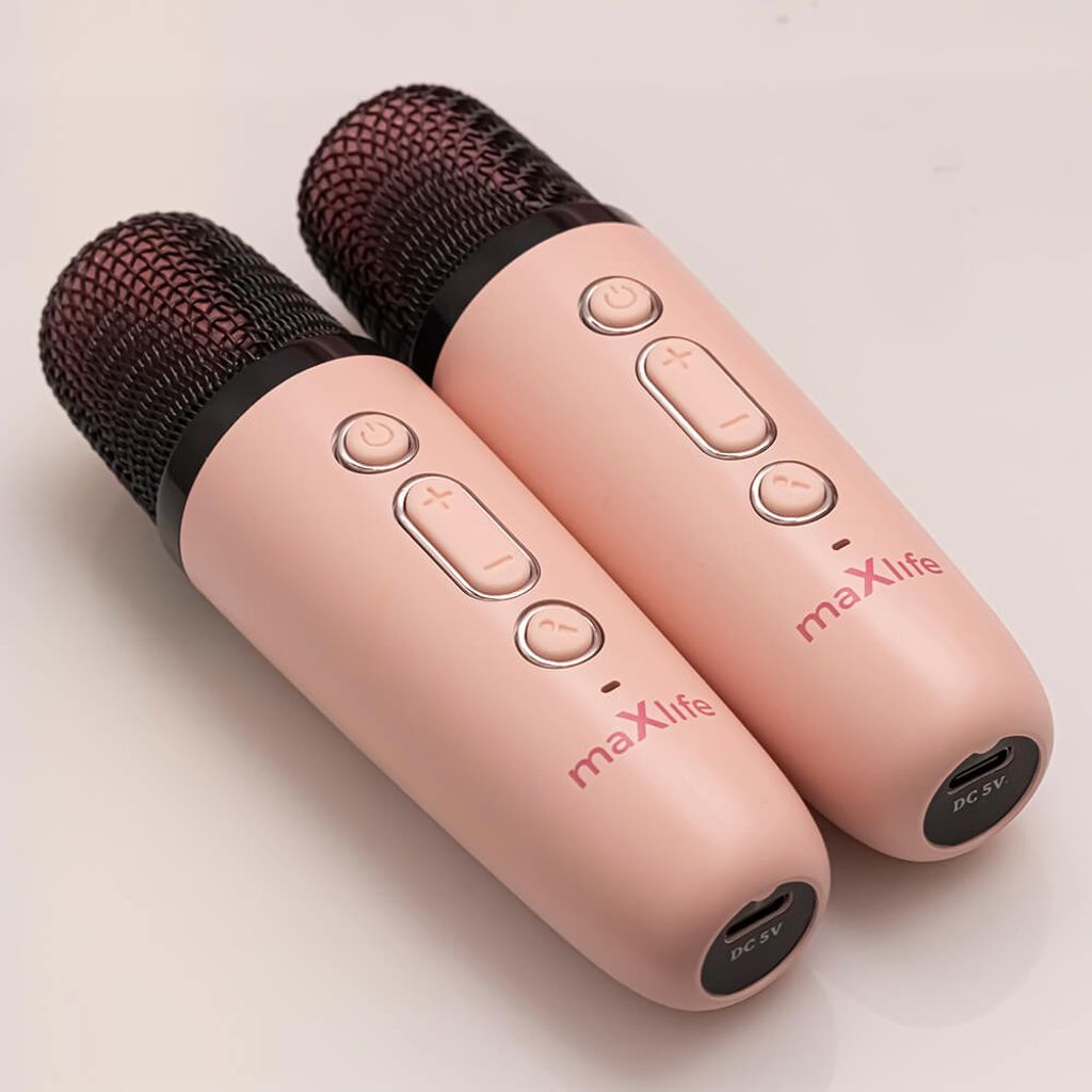 Maxlife Bluetooth-karaoke-kaiutin MXKS-200 – Vaaleanpunainen
