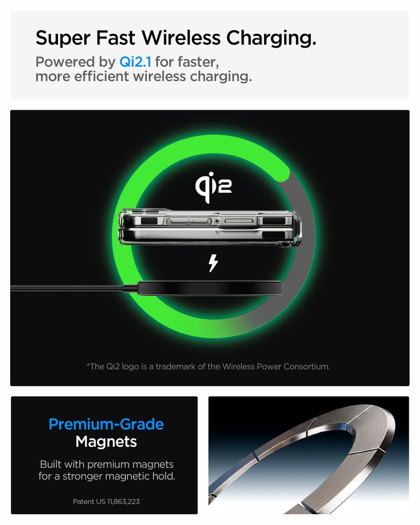 Spigen Ultra Hybrid Pro MagFit Deksel til Samsung Galaxy Z Flip8 - Gjennomsiktig/hvit