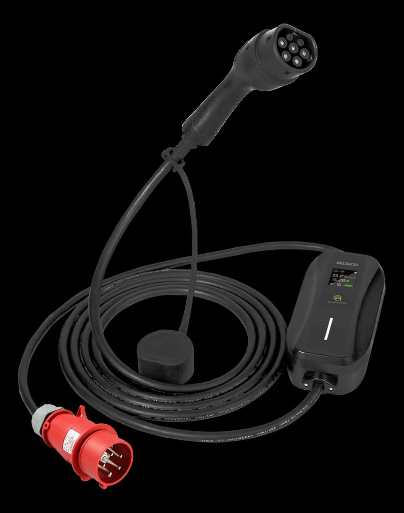 DELTACO E-Charge latauskaapeli 3-vaiheinen CEE 16A - Type-2, 6m