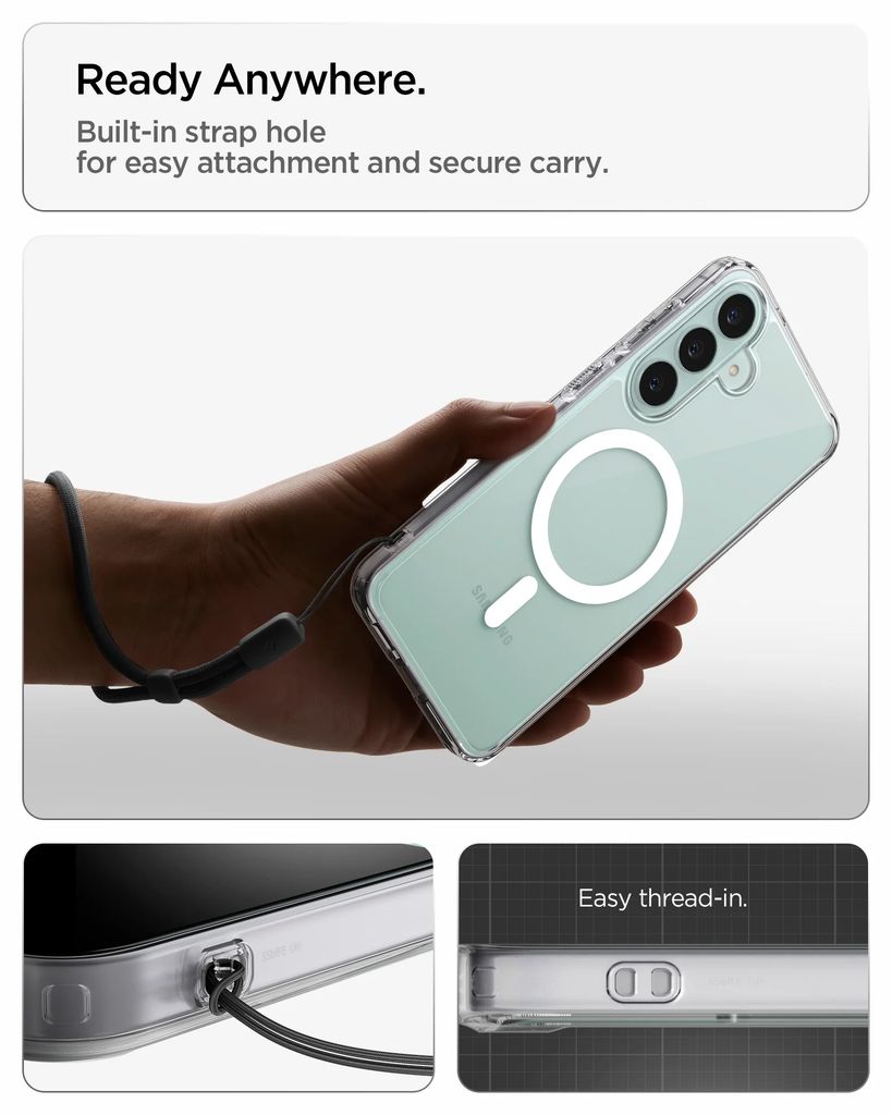 Spigen Ultra Hybrid MagSafe Skal till Samsung Galaxy S26 FE - Transparent/Vit