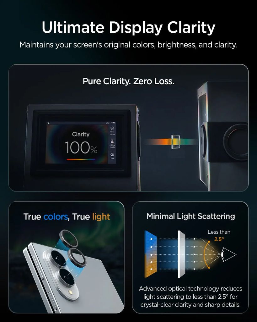 Spigen Glas.tR Ez Fit Optik Pro HD -linssinsuoja 2-pakkaus  Samsung Galaxy Z Fold8:lle