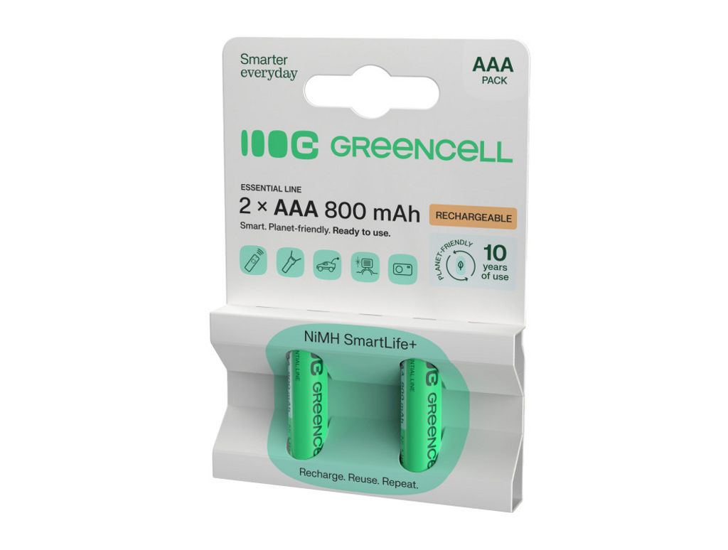 Green Cell Laddningsbara AAA Batterier 800mAh, 1.2V, 2-pack
