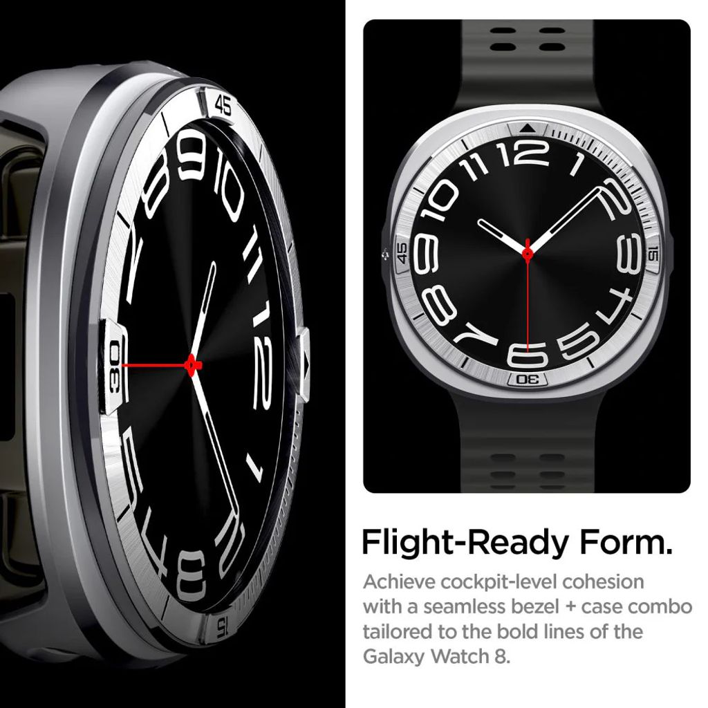 Spigen Samsung Galaxy Watch 9/8 44mm Bezel Ring Rammebeskyttelse - Sølv