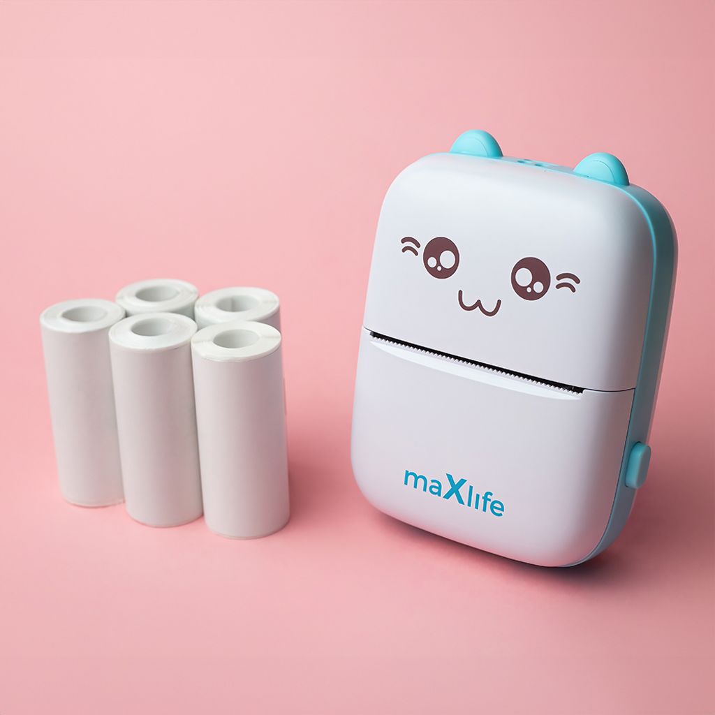Maxlife-lämpötulostin Bluetooth MXTP-100 – Sininen