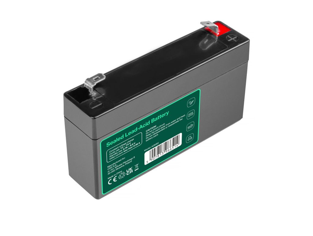 Green Cell 6V 1.2Ah VRLA-batteri underhållsfritt för larm och leksaker