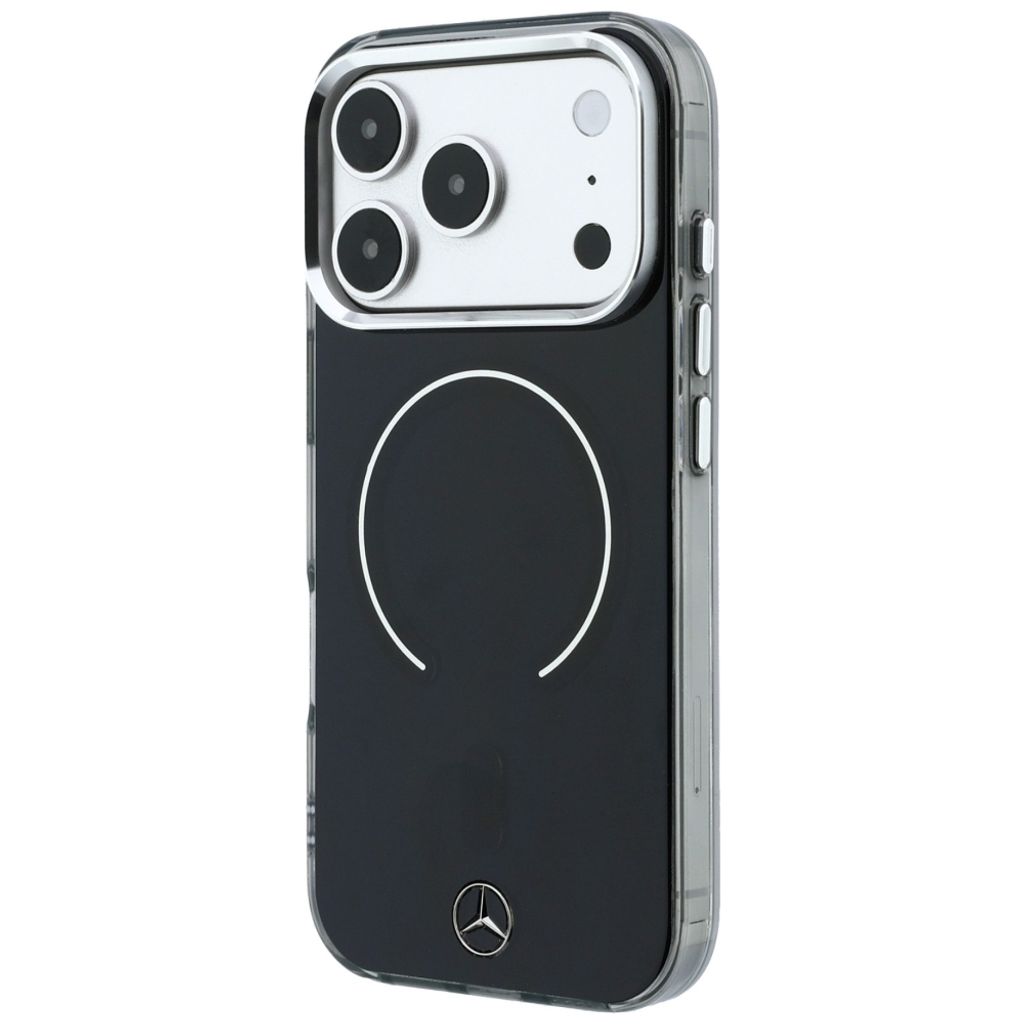 Mercedes Double Layer Iconic Logo MagSafe -kuori till iPhone 18 Pro Max/17 Pro Max - Musta