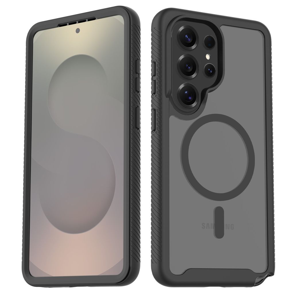 Mobique Samsung Galaxy S26 Ultra MagSafe Fuldt Beskyttende Cover - Sort/Gennemsigtig