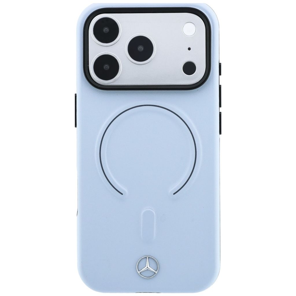 Mercedes Leather 3D MagSafe -kuori till iPhone 18 Pro/17 Pro - Sininen