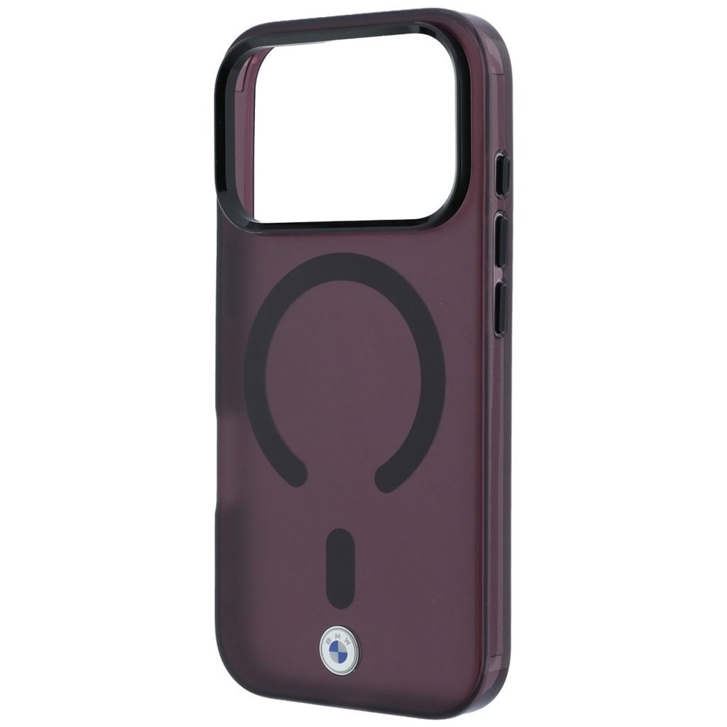 BMW Sign Frosted IML Metal Logo MagSafe -kuori till iPhone 18 Pro/17 Pro - Burgundi