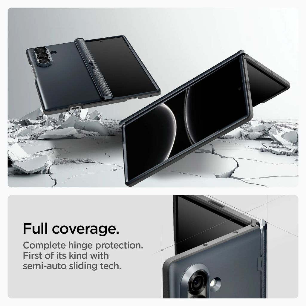 Spigen Slim Armor Pro MagSafe Skal till Samsung Galaxy Z Fold 7 - Metal Slate