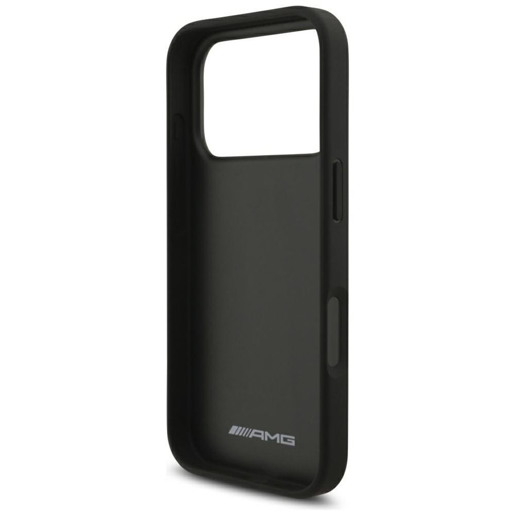 Mercedes AMG Leather Debossed Lines Logo -kuori till iPhone 18 Pro/17 Pro - Musta