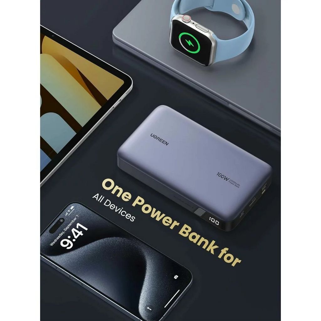 UGREEN PB720 Nexode Powerbank 20000 mAh – 100W hurtigopladning