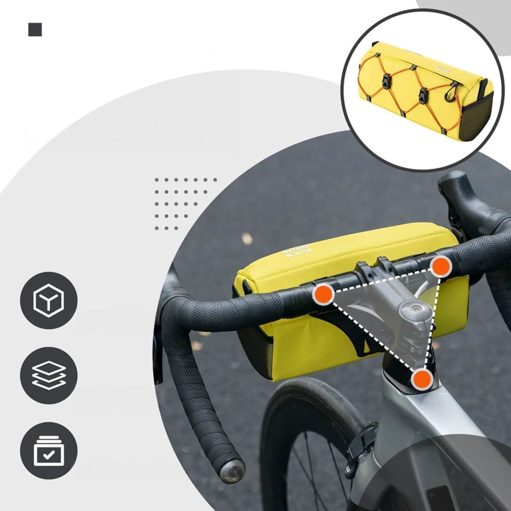 Rockbros cykelväska för styre 2,2L – gul