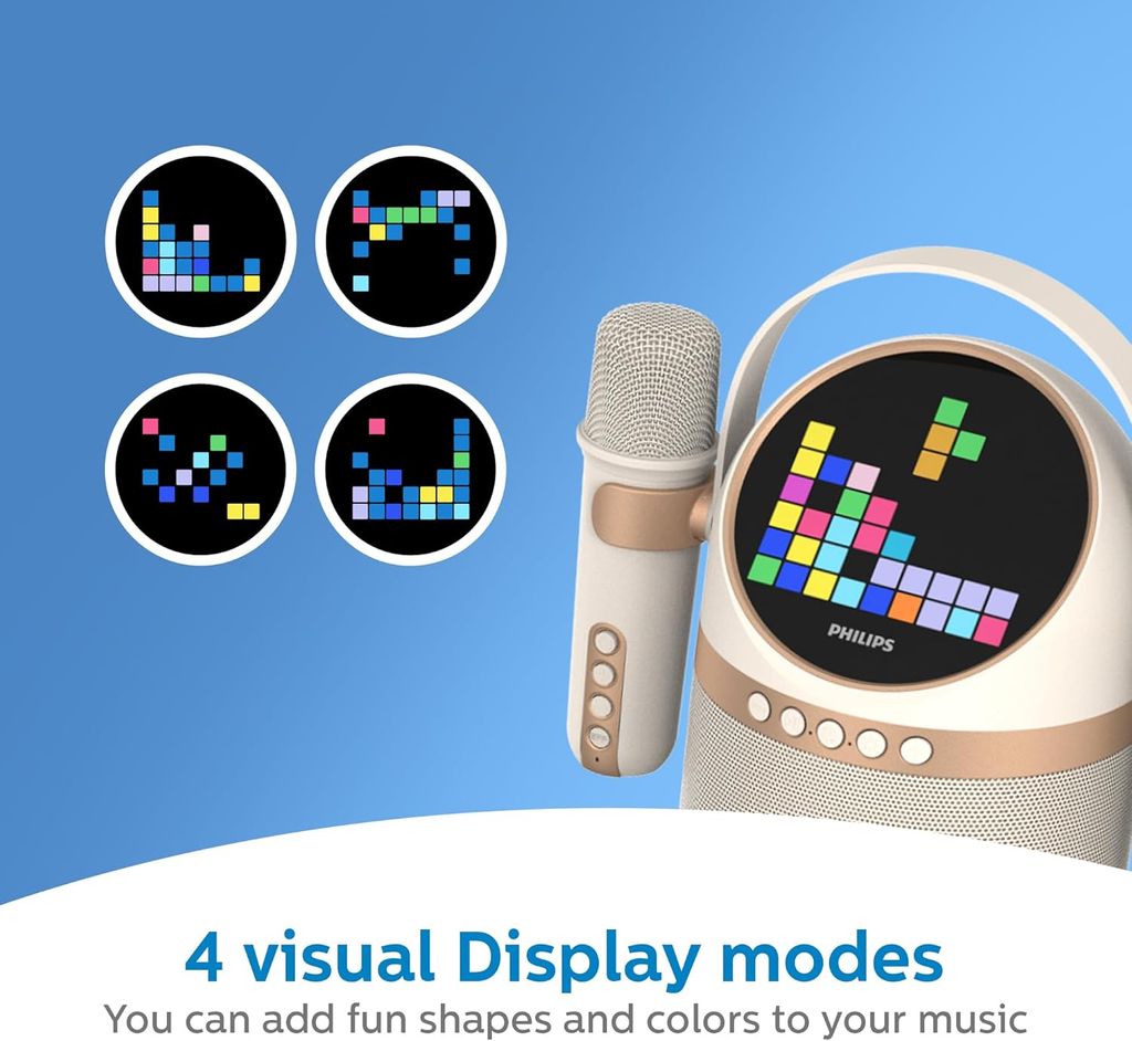 Philips bærbar Bluetooth-høyttaler 10 W, Karaoke - Beige