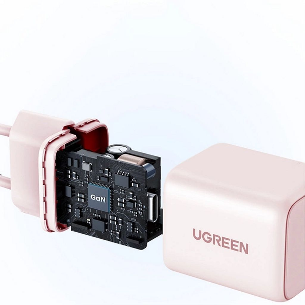 Ugreen X512 20W GaN USB-C vegglader – rosa